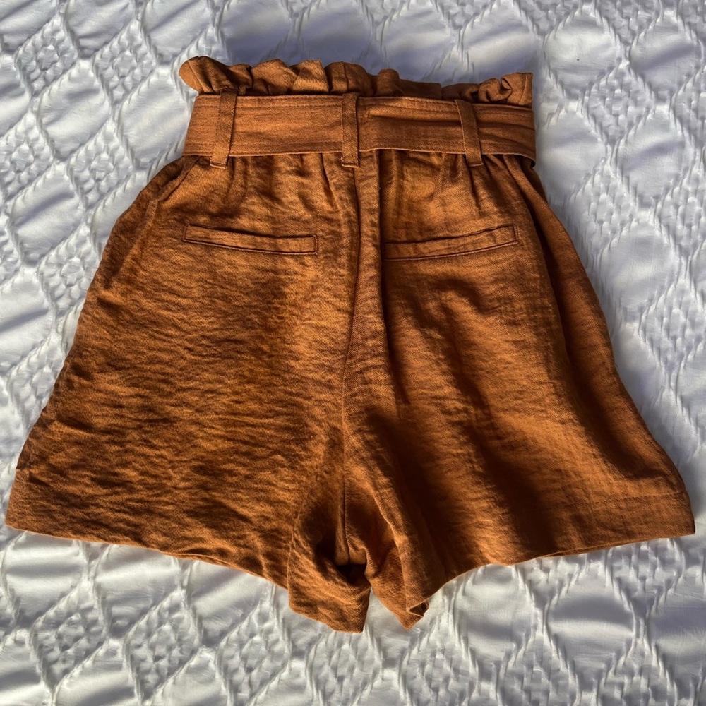 Rust Target Linen Shorts - Picture 2 of 2